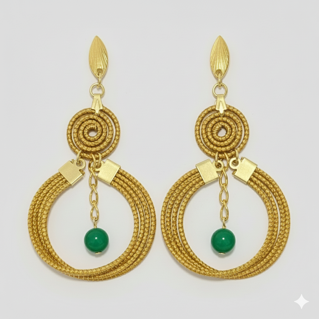 Boucles d'oreilles B-40 (quartz vert)