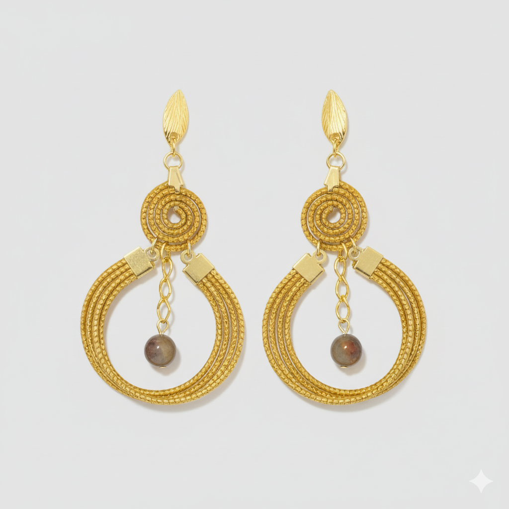 Boucles d'oreille B-40 (oeil de tigre)